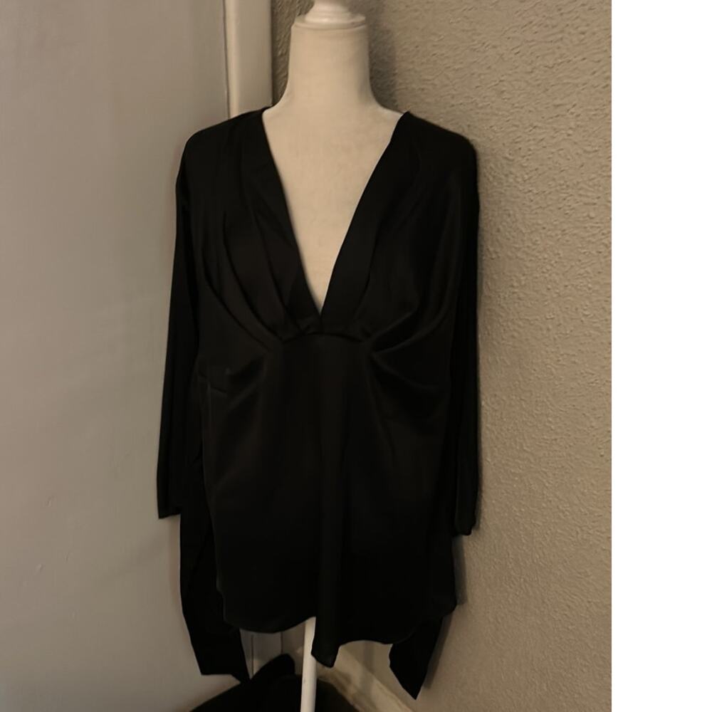 ASOS Black V- neck Maternity Top Adjustable Tie Back NEW Classic Preppy Boho